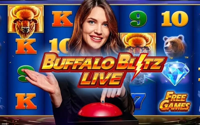 Siente la energía del casino en vivo aplicada a las tragamonedas en Buffalo Blitz Live Slots de Jugabet Casino.