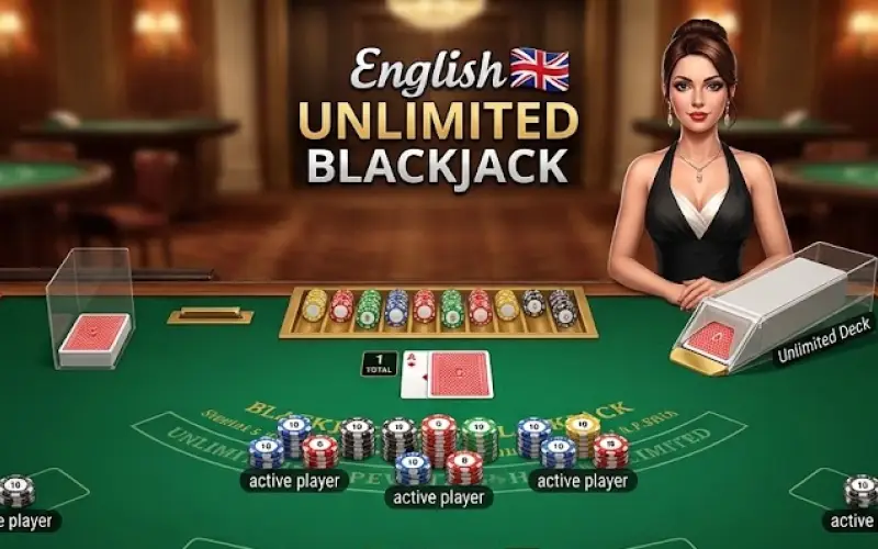 Participa en partidas dinámicas e ilimitadas al unirte a English Unlimited Blackjack en Jugabet Casino.