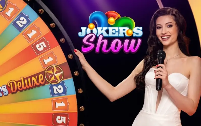Diviértete con el entretenimiento interactivo y los premios del crupier en Live Joker's Show en Jugabet Casino.