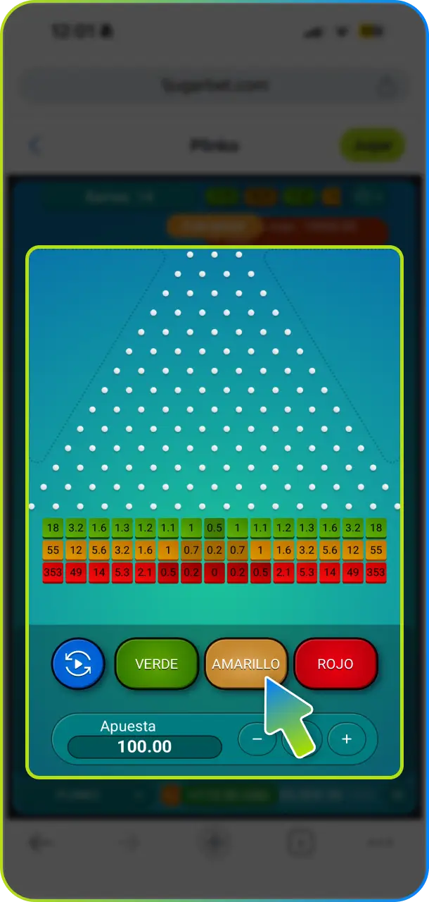 Repite el juego con nuevas estrategias para seguir ganando al Plinko en Jugabet.