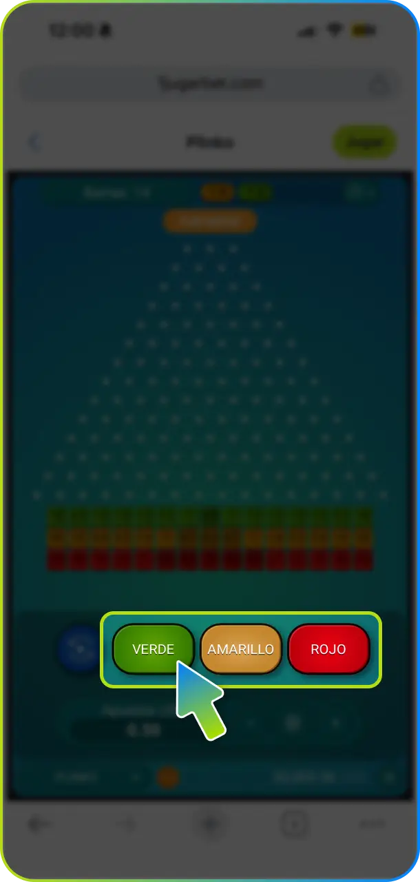 Selecciona tu riesgo ideal para personalizar cada ronda de Plinko en Jugabet.