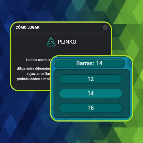 Modifica la configuración a tu gusto para mejorar tu experiencia jugando Plinko en Jugabet.