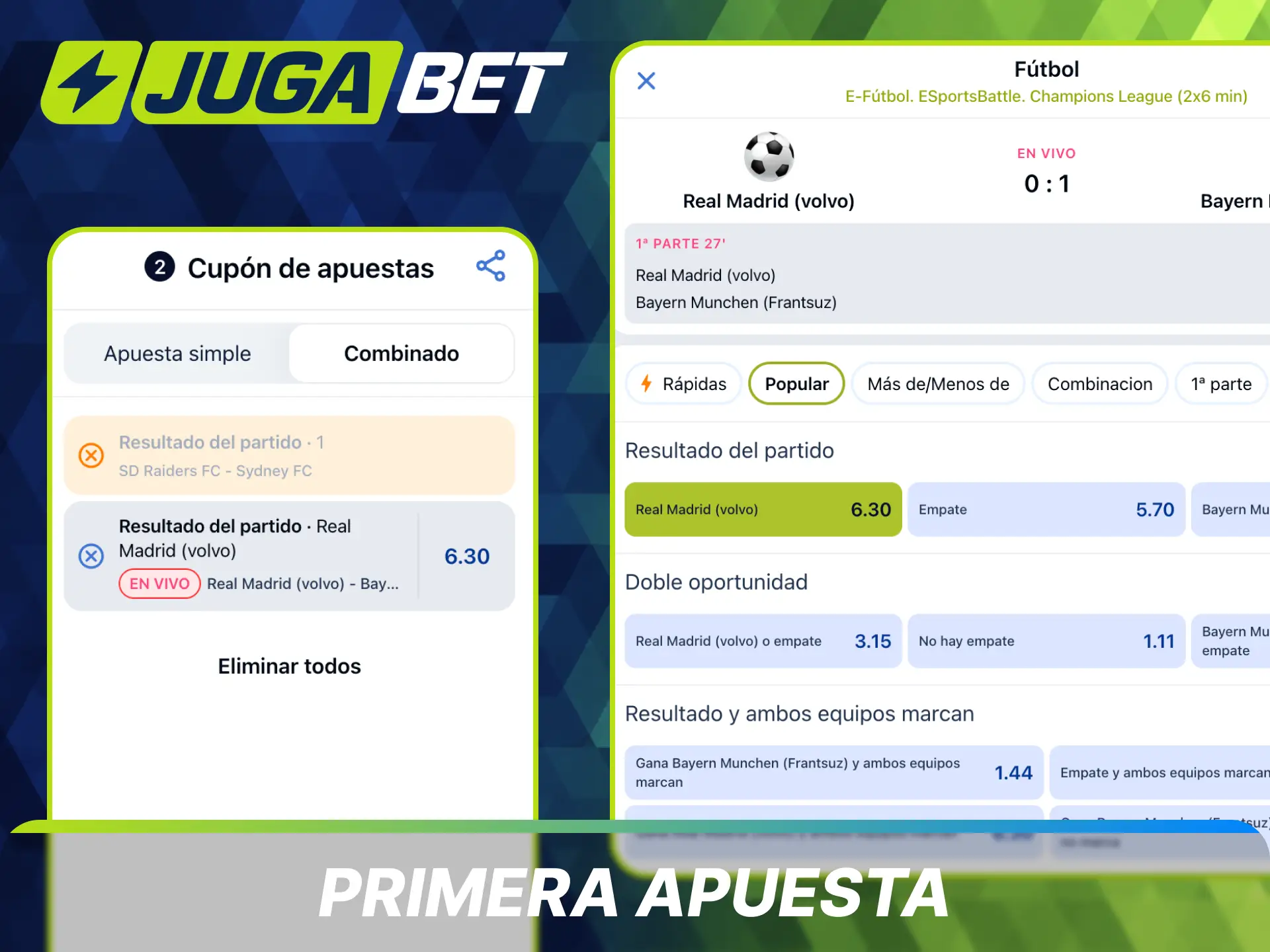 Sigue los pasos necesarios y realiza tu primera apuesta en Jugabet Casino.