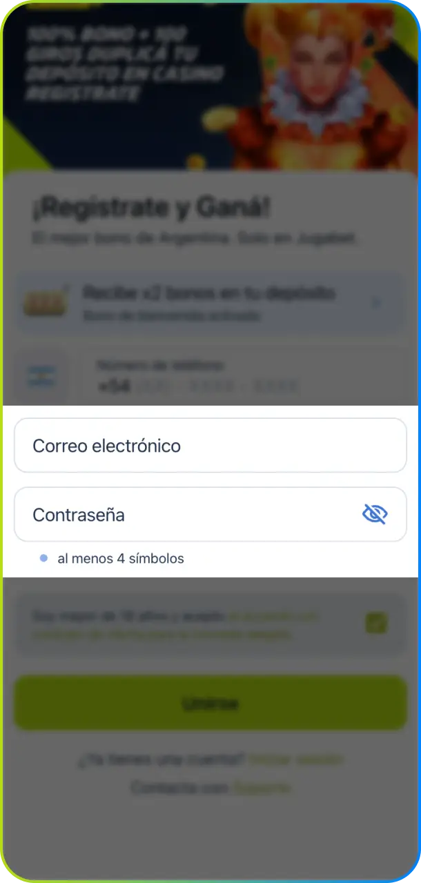 Ingresa Tus Datos personales de forma precisa para verificar correctamente su perfil en Jugabet Casino.