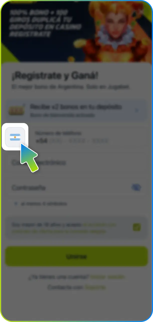 Elige tu Región seleccionando Argentina para acceder a los servicios y promociones locales de Jugabet Casino.