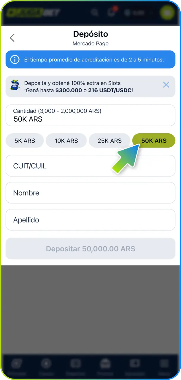 Haz tu primer depósito y reclama los beneficios de la oferta promocional Jugabet.