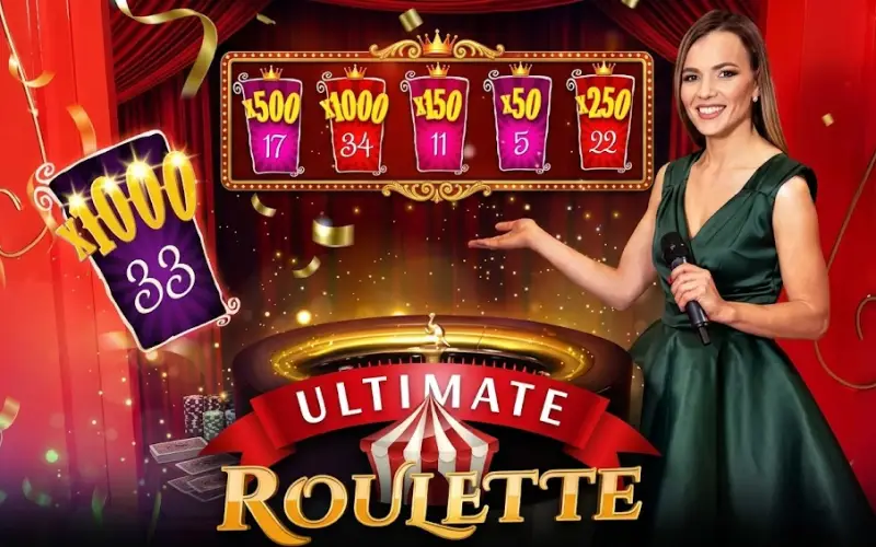 Experimenta la emoción de la ruleta con multiplicadores masivos al jugar a Ultimate Roulette en Jugabet Casino.