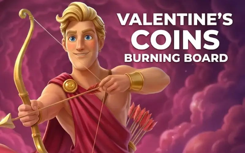 Celebra la fortuna y los multiplicadores en Valentine's Coins: Burning Board con Jugabet Casino.